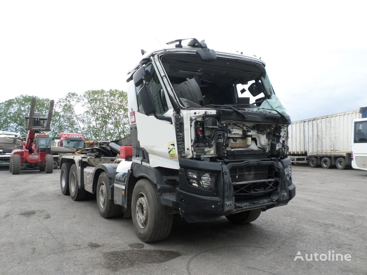 damaged Renault C-Series 480 8*4 AMPLIROLL dump truck