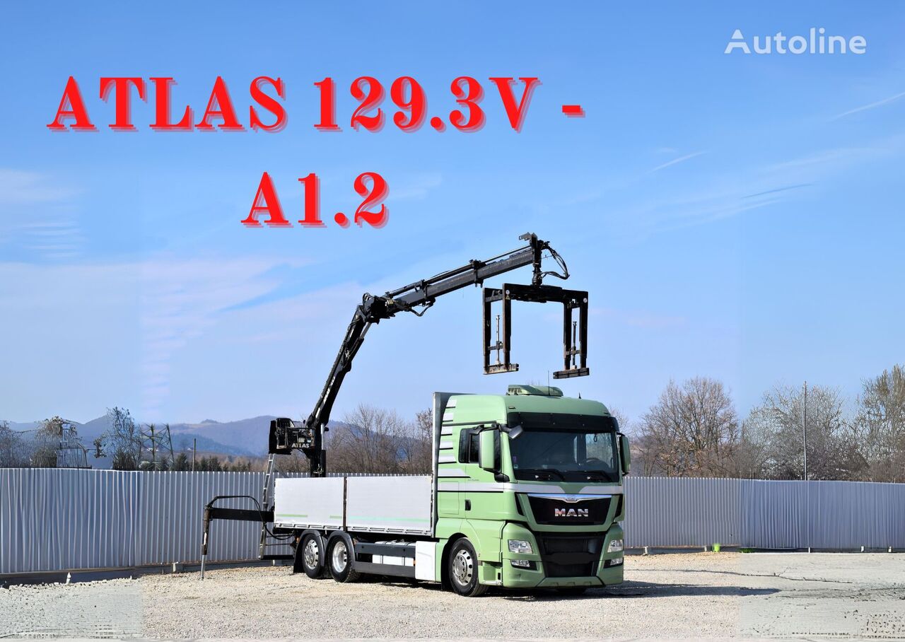 MAN TGX 26.440 Pritsche 6,60 m* ATLAS 129.3V-A1.2 flatbed truck