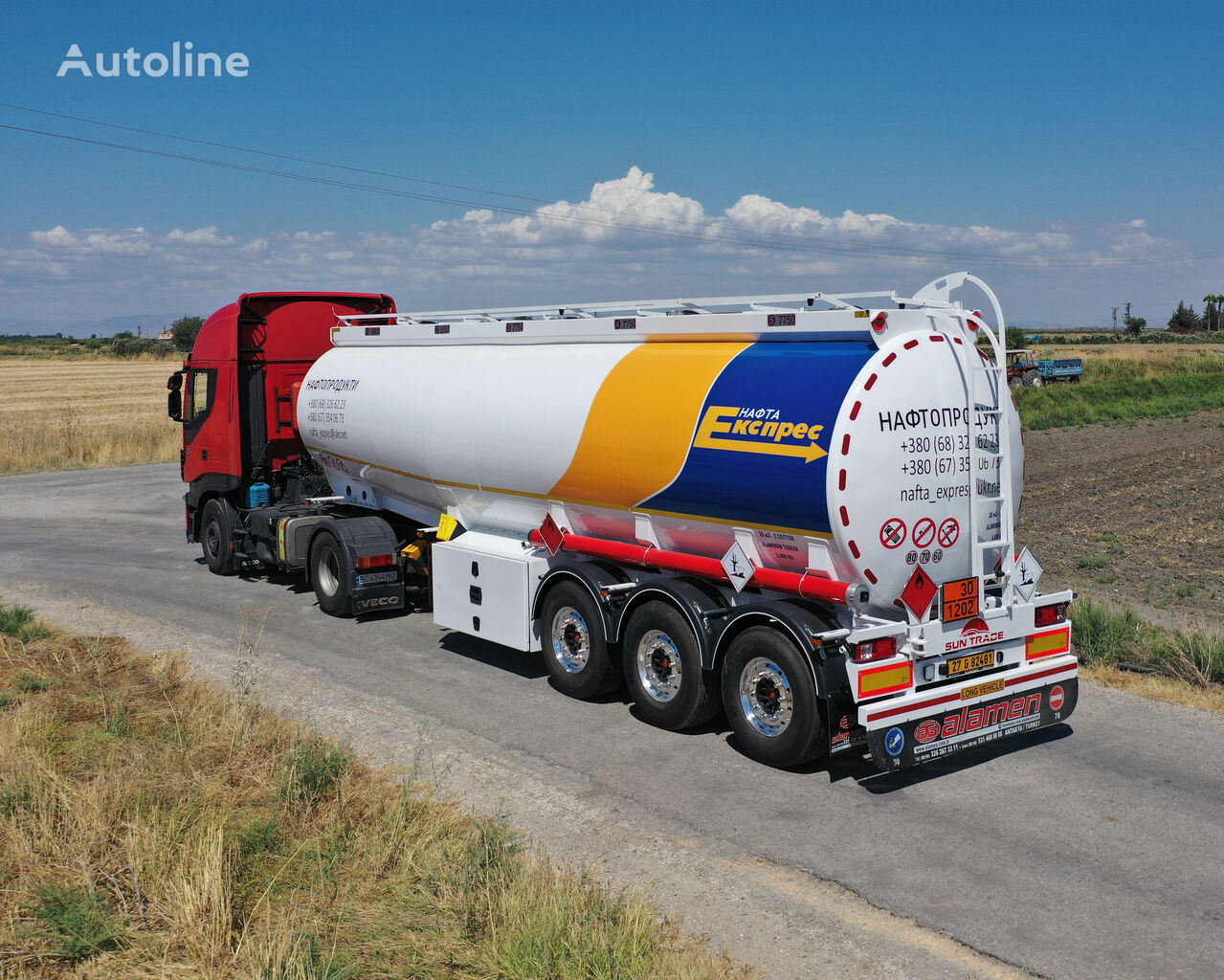 new Alamen Fuel Tanker (Diesel-gasoline) for Sale  fuel tank semi-trailer