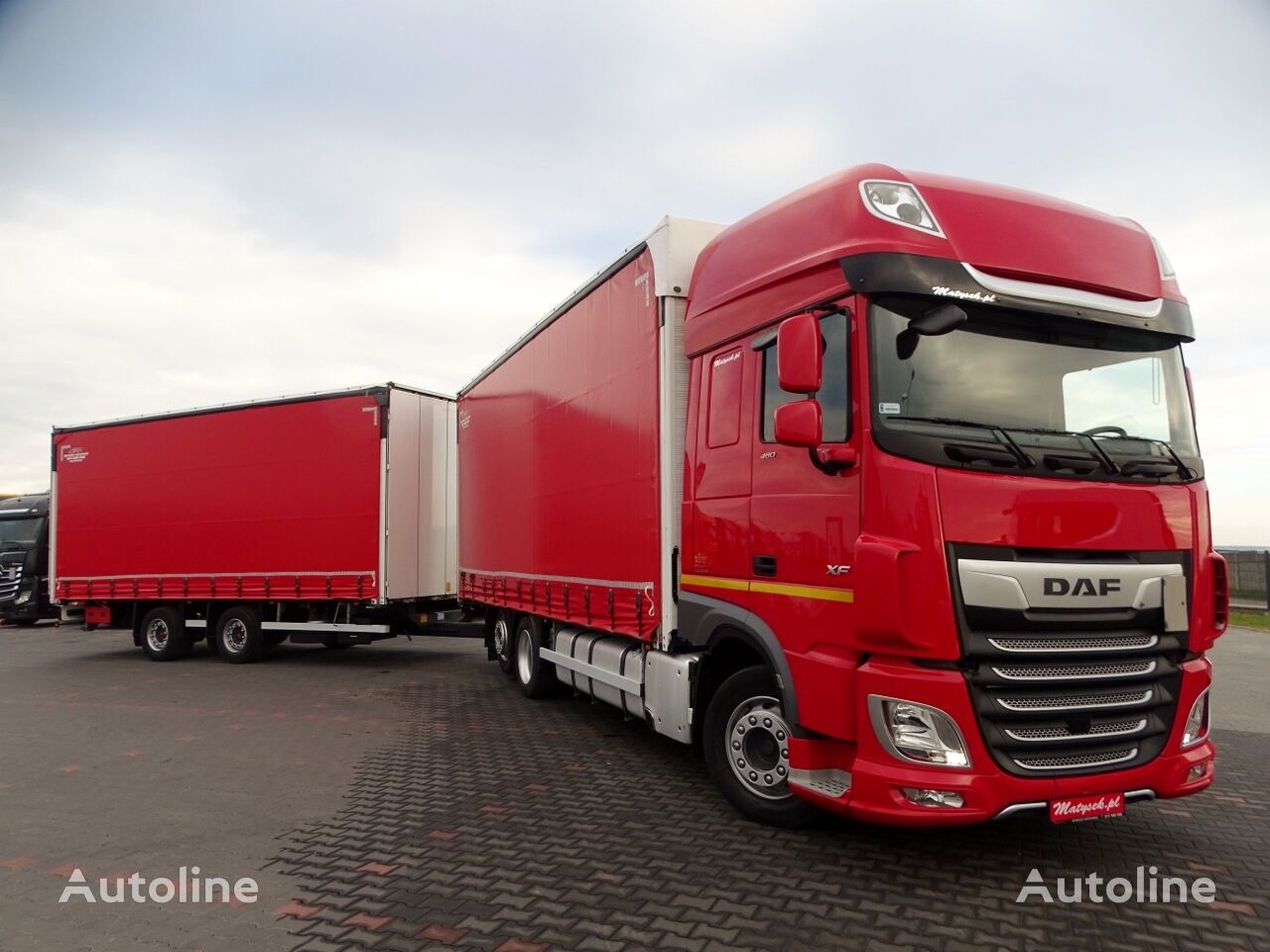 DAF XF 480 6x2 P+P szerelvénnyel tilt truck + tilt trailer